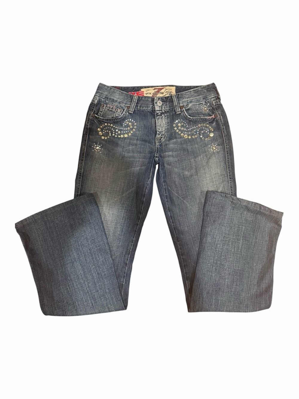 Y2K Seven for All Mankind x The Great China Wall Embellished Jeans - Size 29
